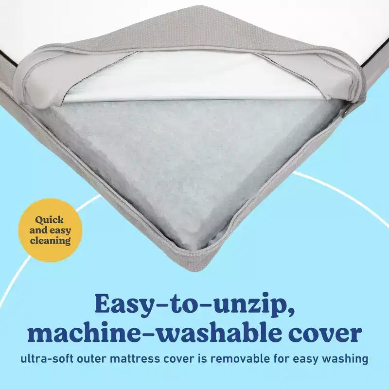 Colchón blanco firme para cuna y cama infantil, 1 niño, cubierta de punto impermeable