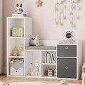 44.1 Kids Bookshelf with Reading Nook - 6-Cubby Toy Organizer & 2-Drawer Bench for Playroom & Nursery - White