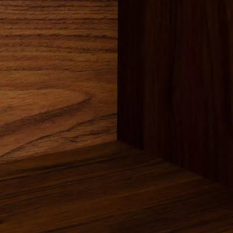 Mueble para TV y multimedia de 2 puertas y 2 estantes, Nogal/Blanco y Negro – Capacidad para TV de hasta 50"