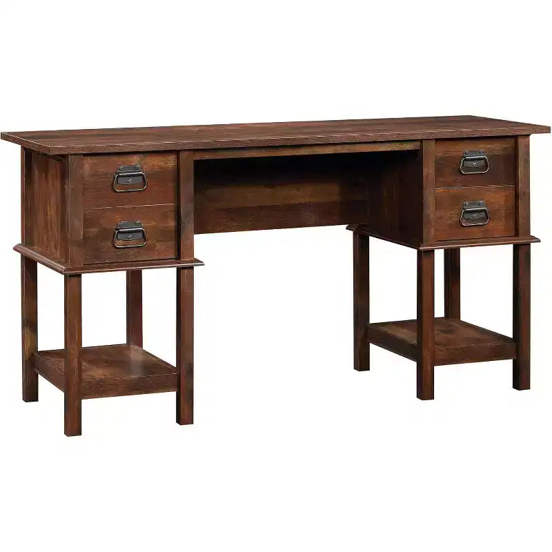 Escritorio ejecutivo de madera marrón con cajón, individual