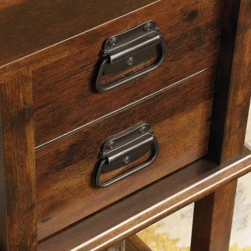 Escritorio ejecutivo de madera marrón con cajón, individual
