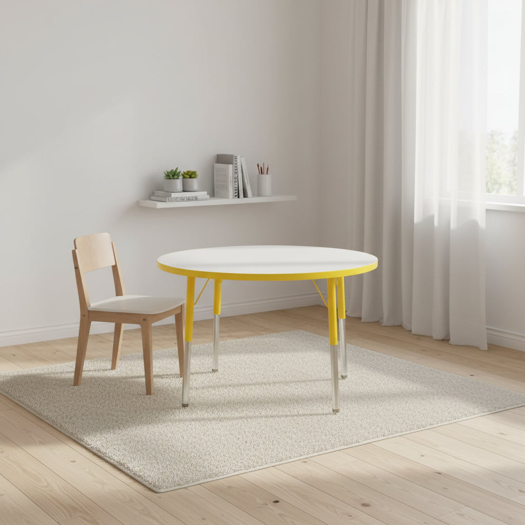 Jonti-Craft Berries Adult Height Color Edge Round Table (36 x 36) in Yellow