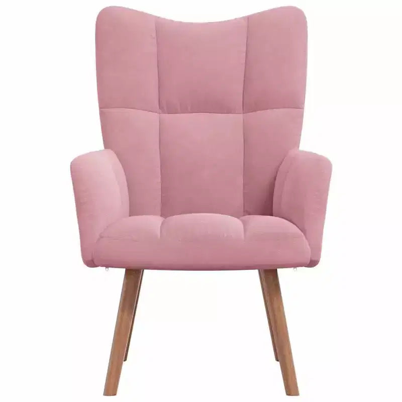 Sillón Acento Terciopelo Rosa, Estilo Moderno, 1 Plaza