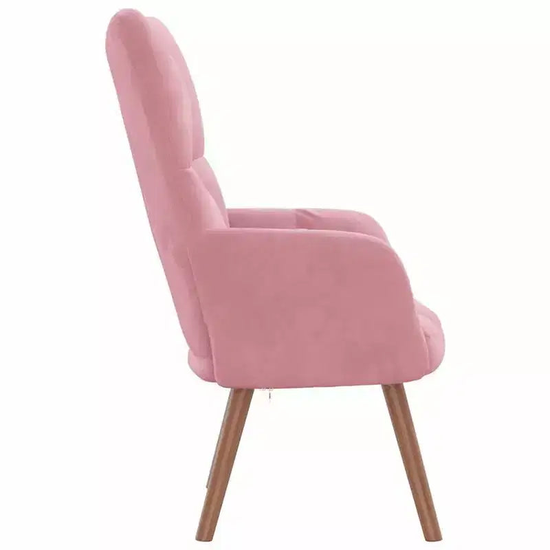 Sillón Acento Terciopelo Rosa, Estilo Moderno, 1 Plaza