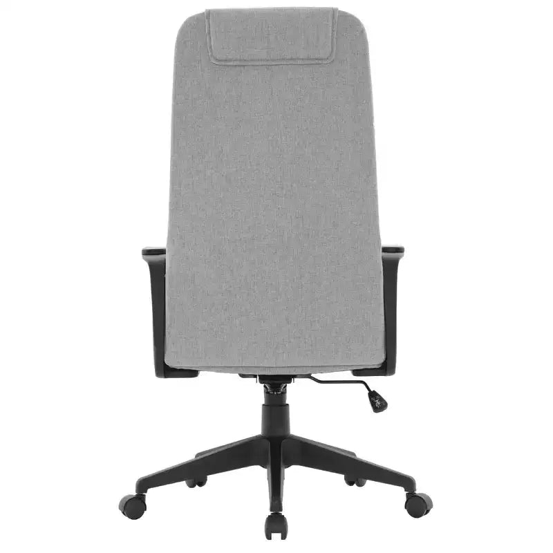 Silla de oficina giratoria de respaldo alto de cuero negro/azul/gris/blanco y poliéster gris, 1 persona
