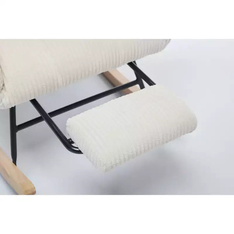 Sillón tapizado Furry Glider con reposapiés, respaldo alto, 1 plaza – Beige / Gris oscuro / Verde oscuro / Verde / Blanco