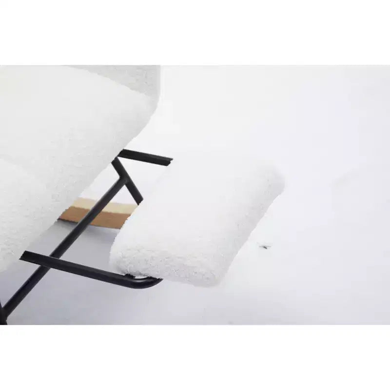 Sillón tapizado Furry Glider con reposapiés, respaldo alto, 1 plaza – Beige / Gris oscuro / Verde oscuro / Verde / Blanco