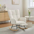 Sillón tapizado Furry Glider con reposapiés, respaldo alto, 1 plaza – Beige / Gris oscuro / Verde oscuro / Verde / Blanco