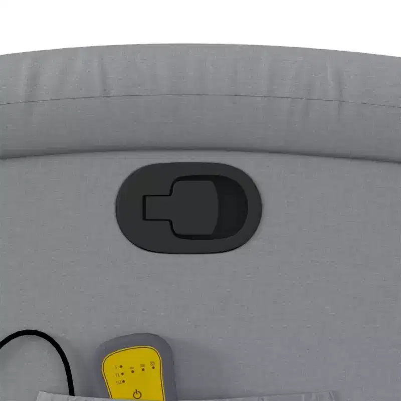 Sillón reclinable manual de masaje con respaldo de tela gris claro, 1 asiento