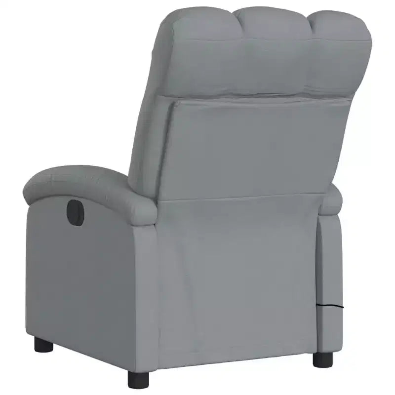 Sillón reclinable manual de masaje con respaldo de tela gris claro, 1 asiento