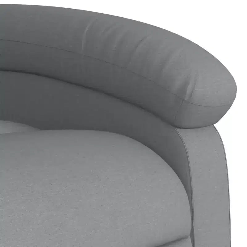 Sillón reclinable manual de masaje con respaldo de tela gris claro, 1 asiento