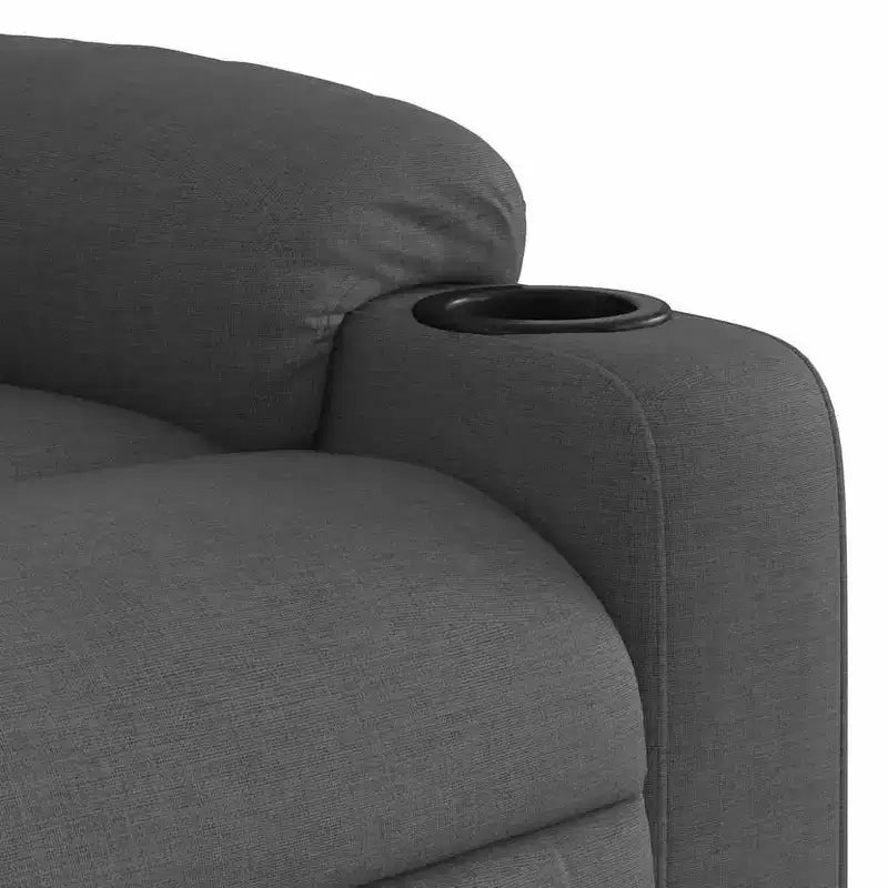 Sillón reclinable eléctrico de masaje de tela gris oscuro, 1 asiento