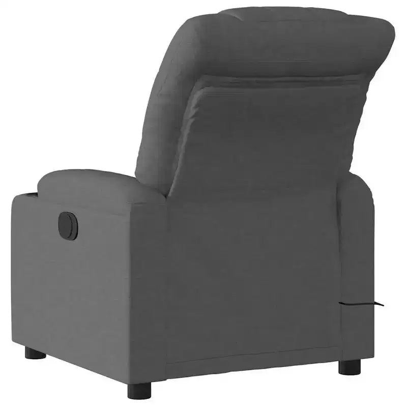 Sillón reclinable eléctrico de masaje de tela gris oscuro, 1 asiento