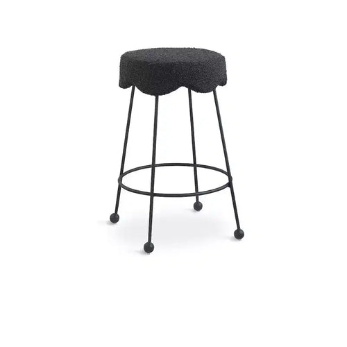Meridian Furniture,Fleur Black Fabric Counter Stool