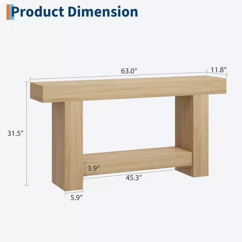 Mesa consola rústica de 2 niveles, gris/natural, de 120 cm o 160 cm, cabe 1