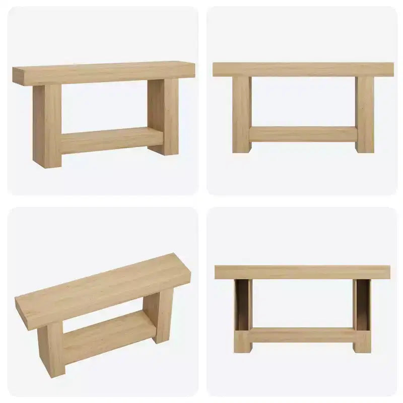 Mesa consola rústica de 2 niveles, gris/natural, de 120 cm o 160 cm, cabe 1