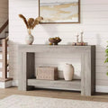 Mesa consola rústica de 2 niveles, gris/natural, de 120 cm o 160 cm, cabe 1