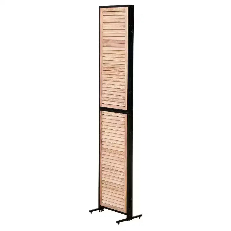 Divisor de ambiente plegable de 3 paneles, negro/marrón, 1.8 m, autónomo