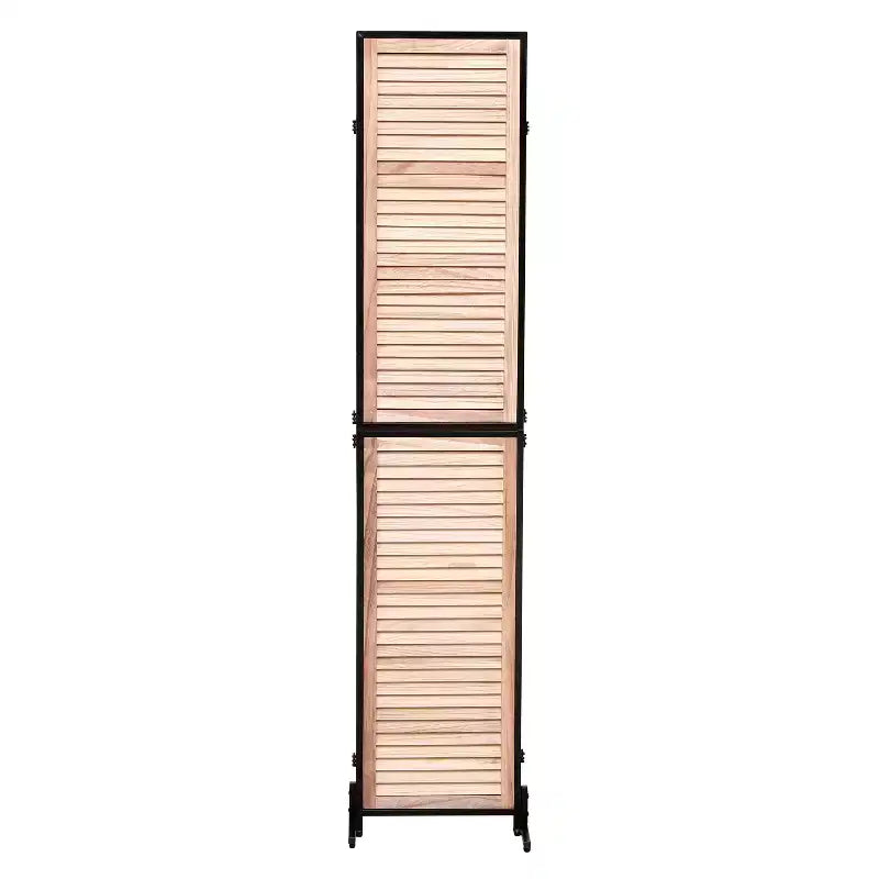 Divisor de ambiente plegable de 3 paneles, negro/marrón, 1.8 m, autónomo