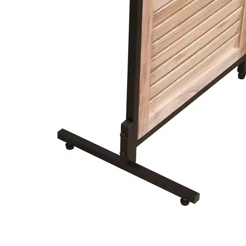 Divisor de ambiente plegable de 3 paneles, negro/marrón, 1.8 m, autónomo