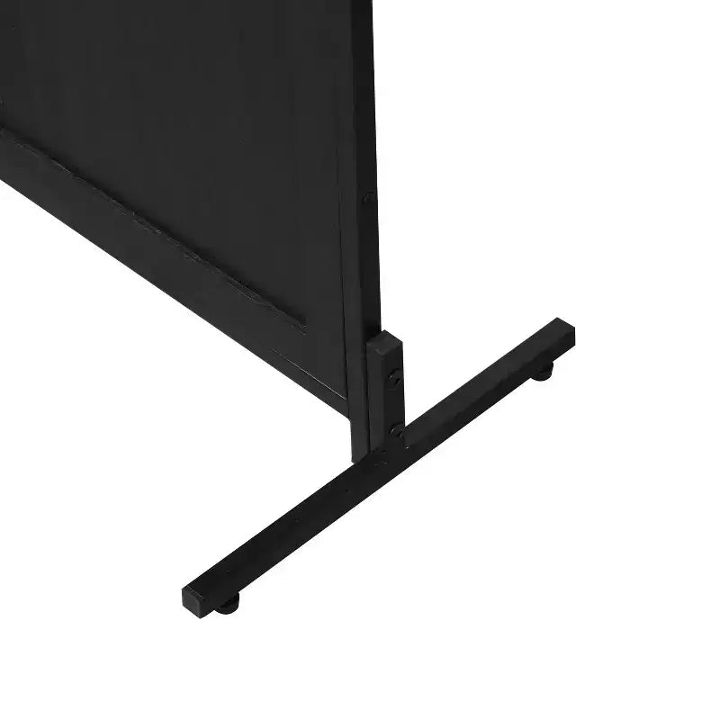 Divisor de ambiente plegable de 3 paneles, negro/marrón, 1.8 m, autónomo