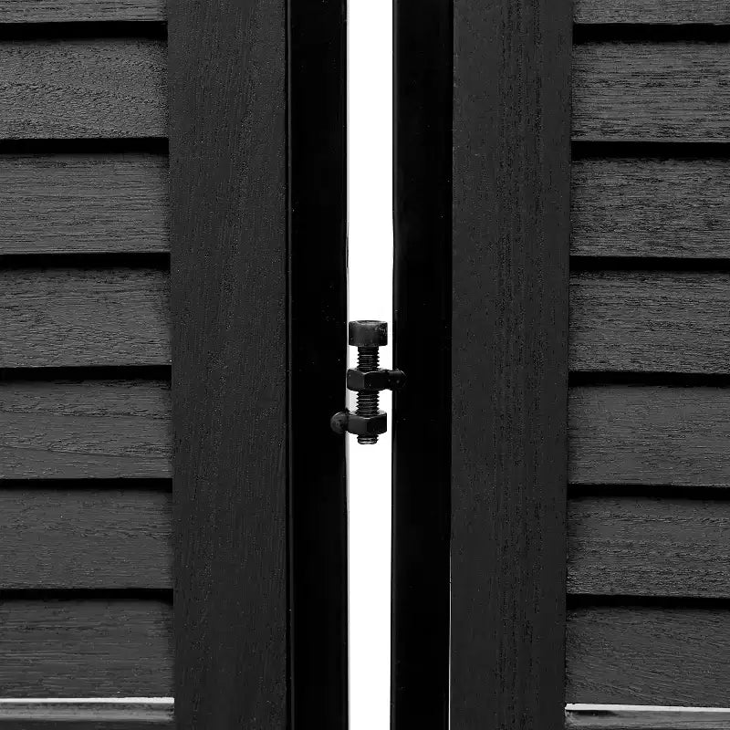 Divisor de ambiente plegable de 3 paneles, negro/marrón, 1.8 m, autónomo