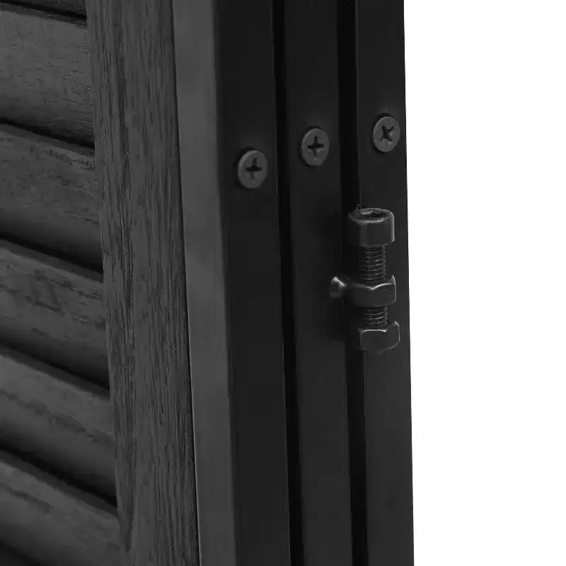 Divisor de ambiente plegable de 3 paneles, negro/marrón, 1.8 m, autónomo
