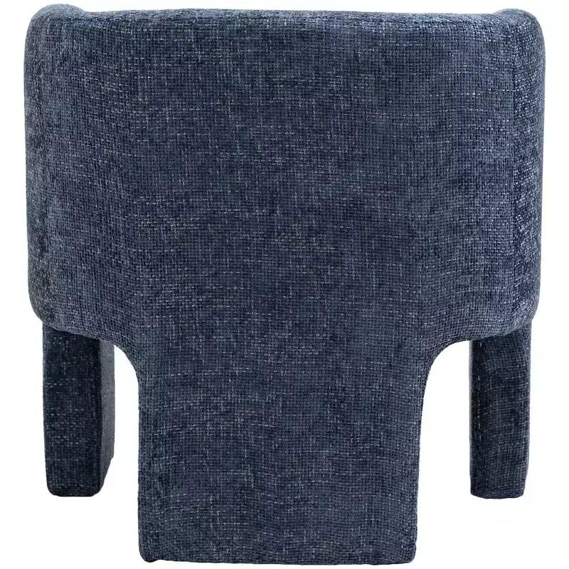 Sillón Acentual de Tela de Chenilla Gris / Azul Marino con Brazos – Capacidad para 1 Persona