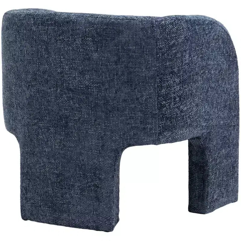 Sillón Acentual de Tela de Chenilla Gris / Azul Marino con Brazos – Capacidad para 1 Persona