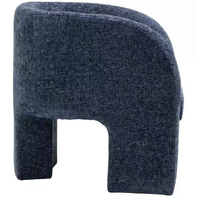 Sillón Acentual de Tela de Chenilla Gris / Azul Marino con Brazos – Capacidad para 1 Persona