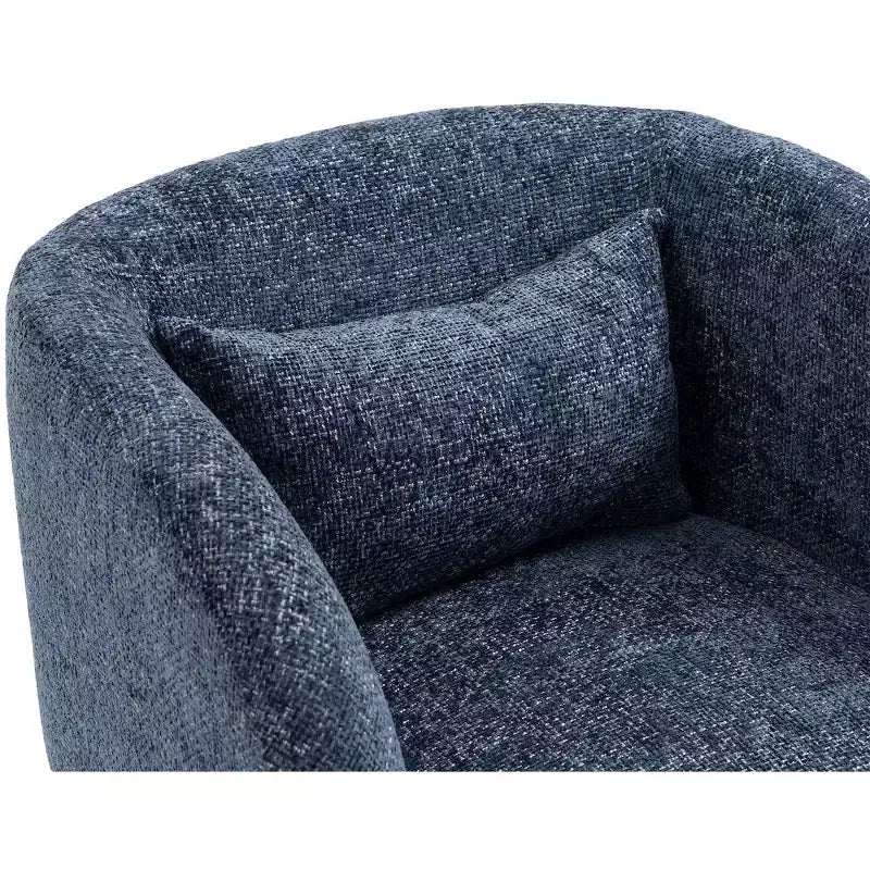 Sillón Acentual de Tela de Chenilla Gris / Azul Marino con Brazos – Capacidad para 1 Persona