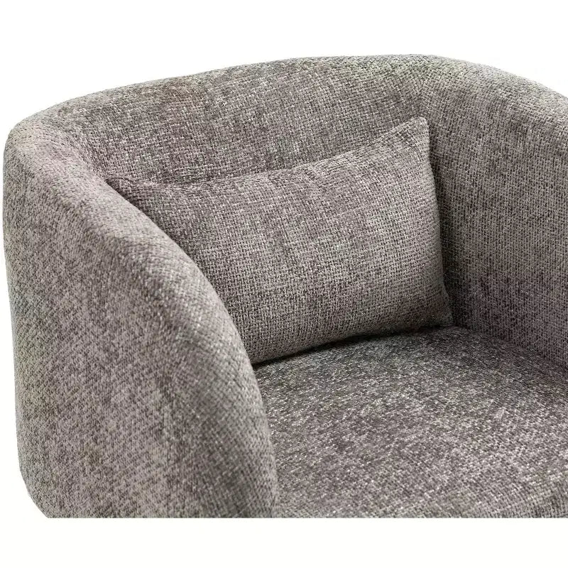 Sillón Acentual de Tela de Chenilla Gris / Azul Marino con Brazos – Capacidad para 1 Persona