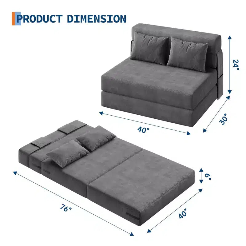 Sofá de dos plazas tapizado en gris
