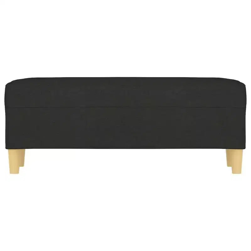 Banco tapizado de poliéster negro, rectangular, para 1 persona