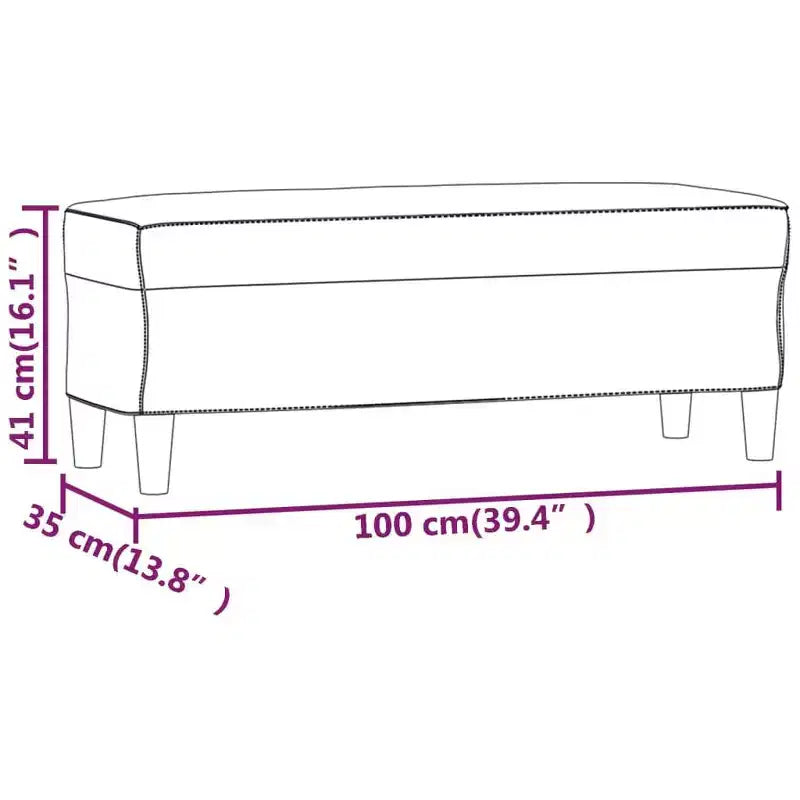 Banco tapizado de poliéster negro, rectangular, para 1 persona