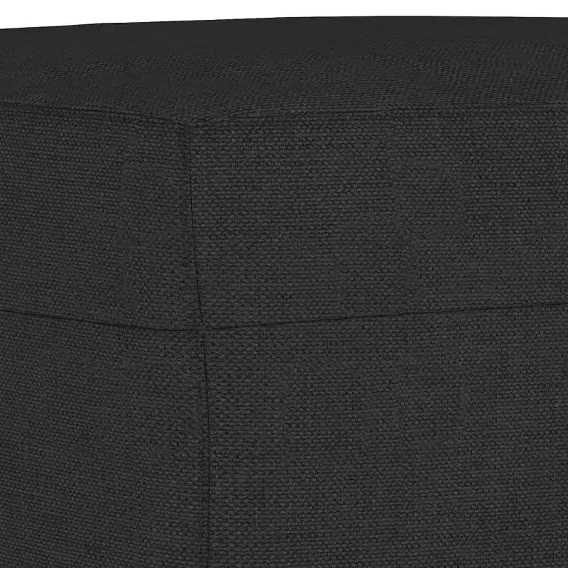 Banco tapizado de poliéster negro, rectangular, para 1 persona