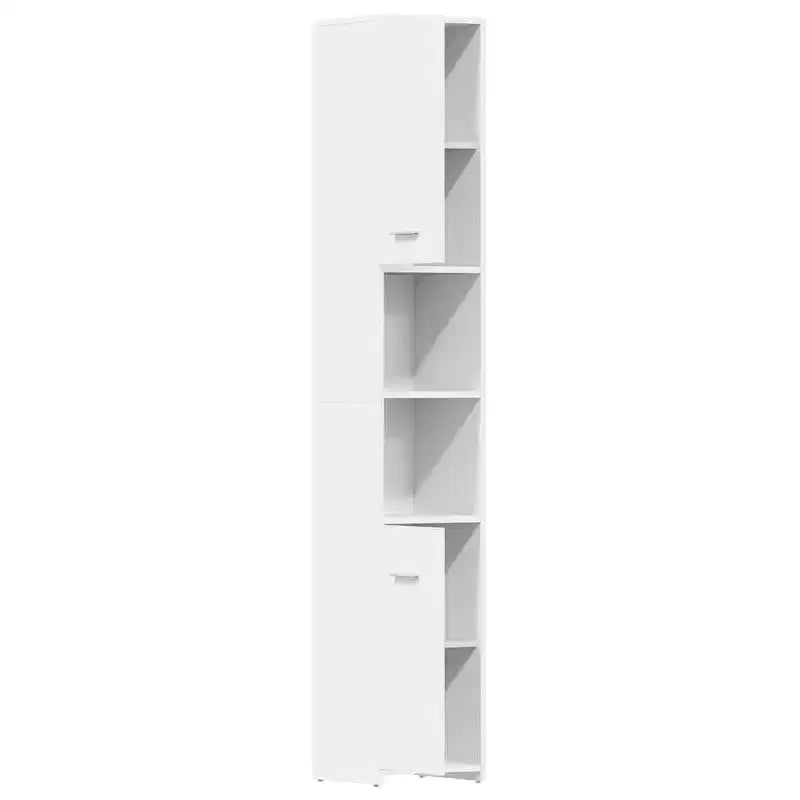 Armario de baño alto, blanco, 2 puertas, 1 persona