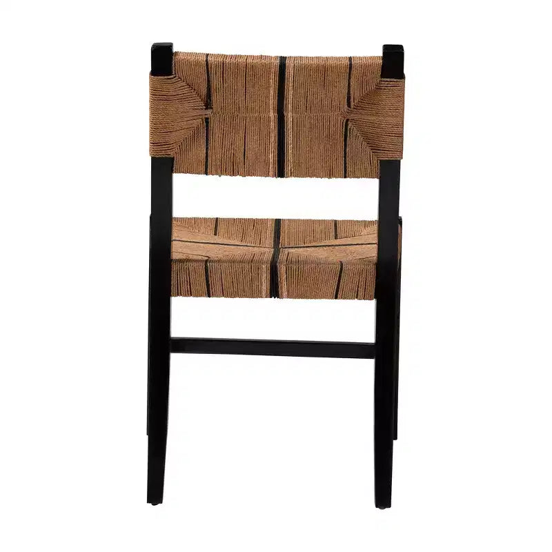 Silla de comedor bohemia sin brazos marrón/negra, capacidad 1 persona