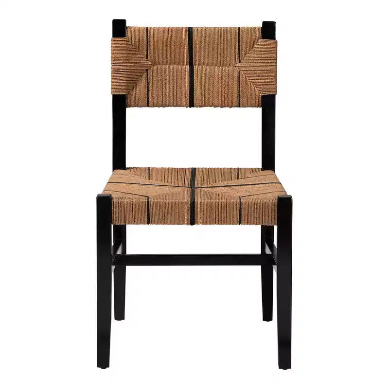 Silla de comedor bohemia sin brazos marrón/negra, capacidad 1 persona