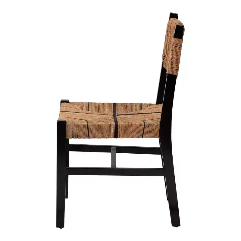 Silla de comedor bohemia sin brazos marrón/negra, capacidad 1 persona