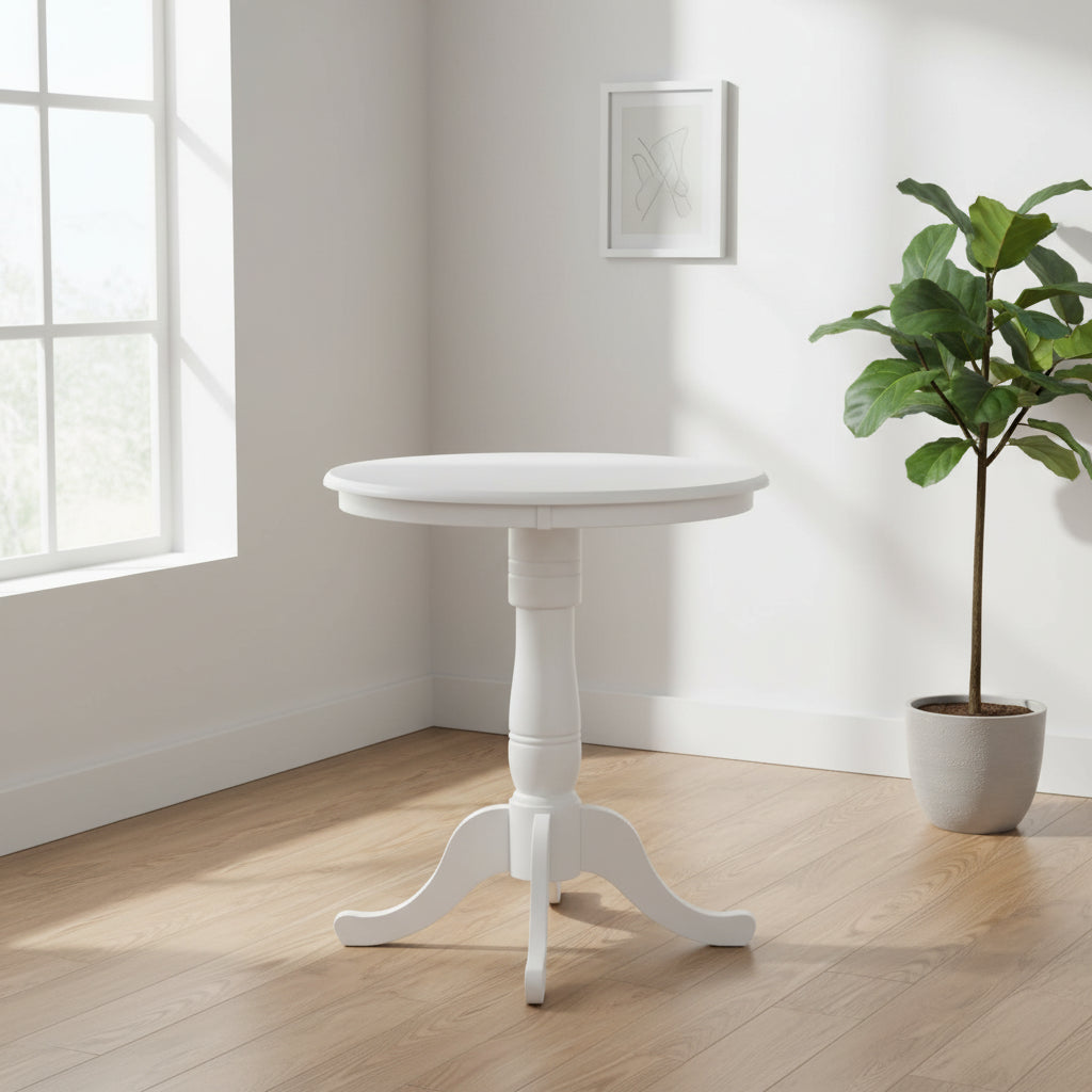 30" Round Top Pedestal Counter Table White – International Concepts