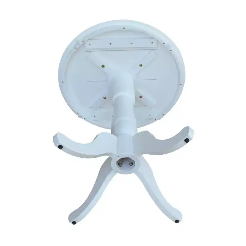 Mesa alta redonda blanca con pedestal, para 2 personas