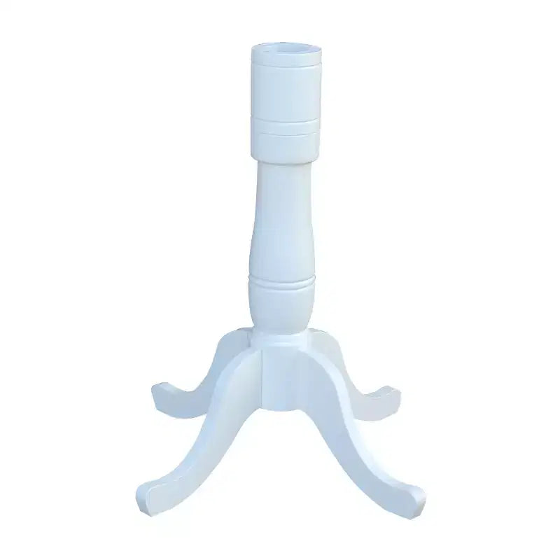 Mesa alta redonda blanca con pedestal, para 2 personas