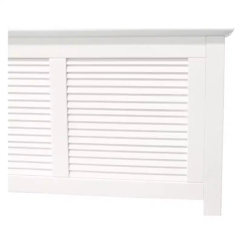 Cama Queen Blanca con Cabecero de Celosía, 1 Plaza
