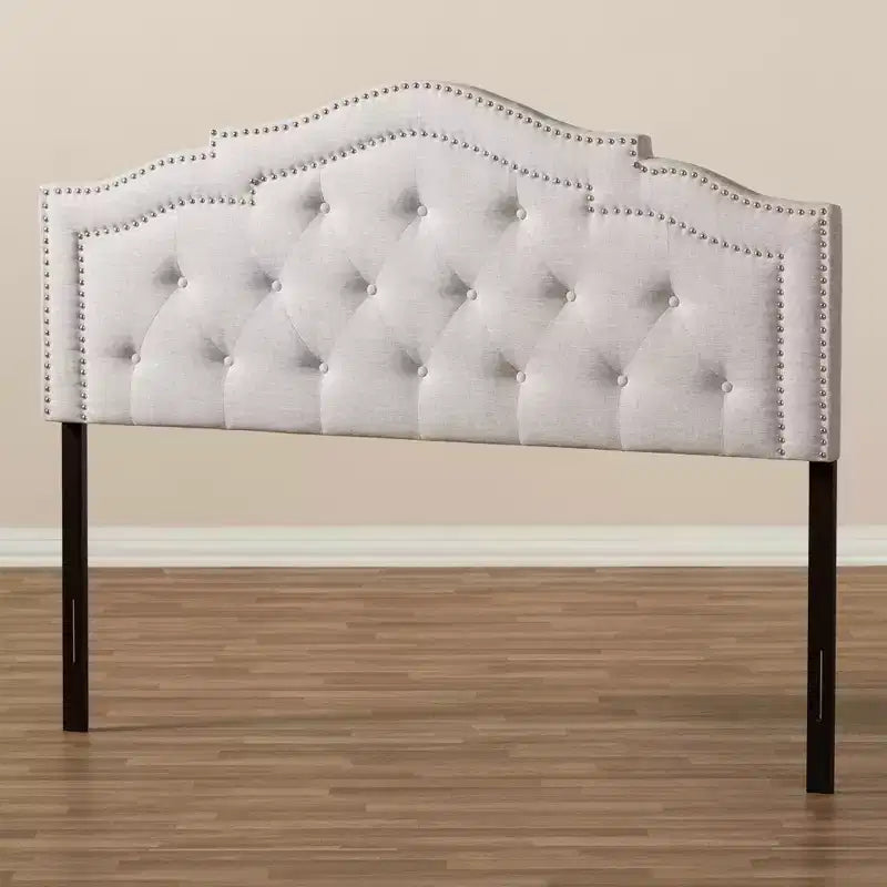 Cabecero Queen, Poliéster Beige, Capitoné, para 1 Persona