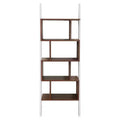 Ascencio Ladder Bookshelf and Display Case White/Walnut - HOMES: Inside + Out: Mid-Century Storage, 5-Tier