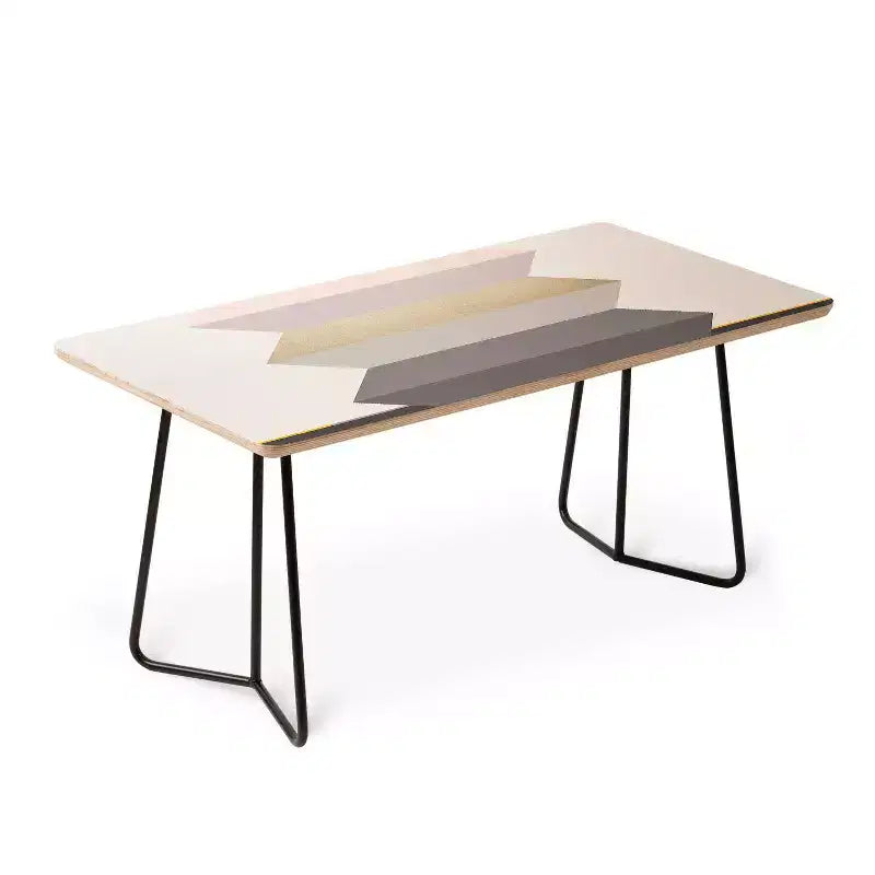 Mesa de centro rectangular dorada, estilo 4 patas, montaje por 1 persona