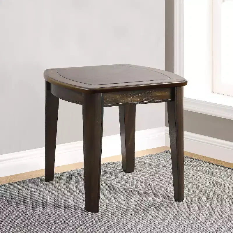 Mesa Auxiliar de Ajedrez Cuadrada Reversible de Nogal Oscuro – 2 Jugadores