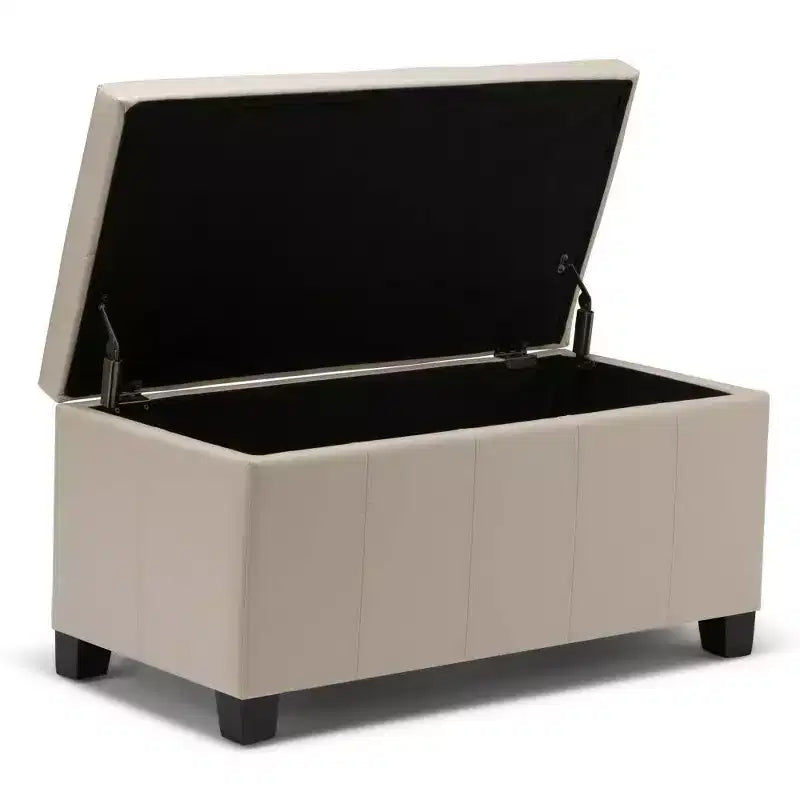 Banco otomano rectangular con tapa elevable de 36", tapizado, 1 persona