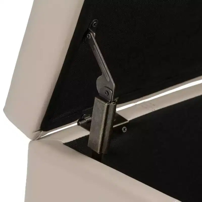 Banco otomano rectangular con tapa elevable de 36", tapizado, 1 persona